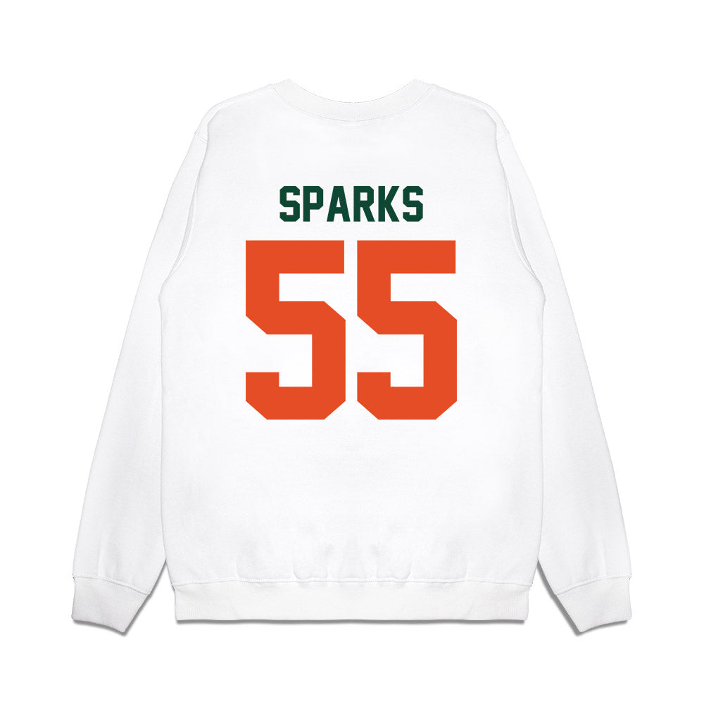 Miami - NCAA Football : JJ Sparks - Vintage Helmet Premium Crewneck Sweatshirt-1
