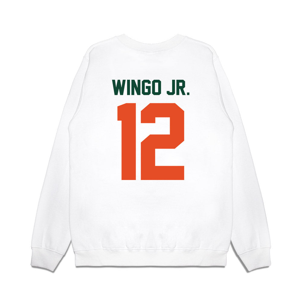 Miami - NCAA Football : Somourian Wingo Jr. - Vintage Helmet Premium Crewneck Sweatshirt-1