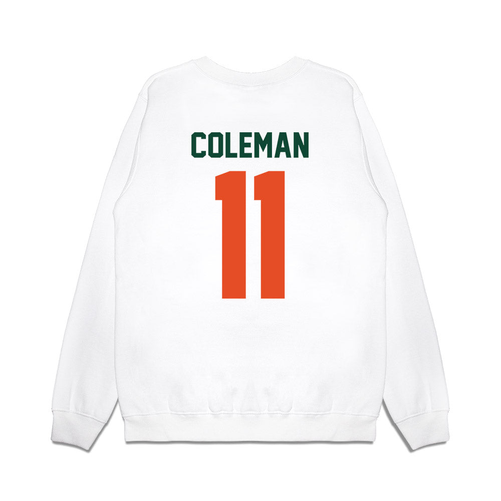 Miami - NCAA Football : Dereon Coleman - Vintage Helmet Premium Crewneck Sweatshirt-1