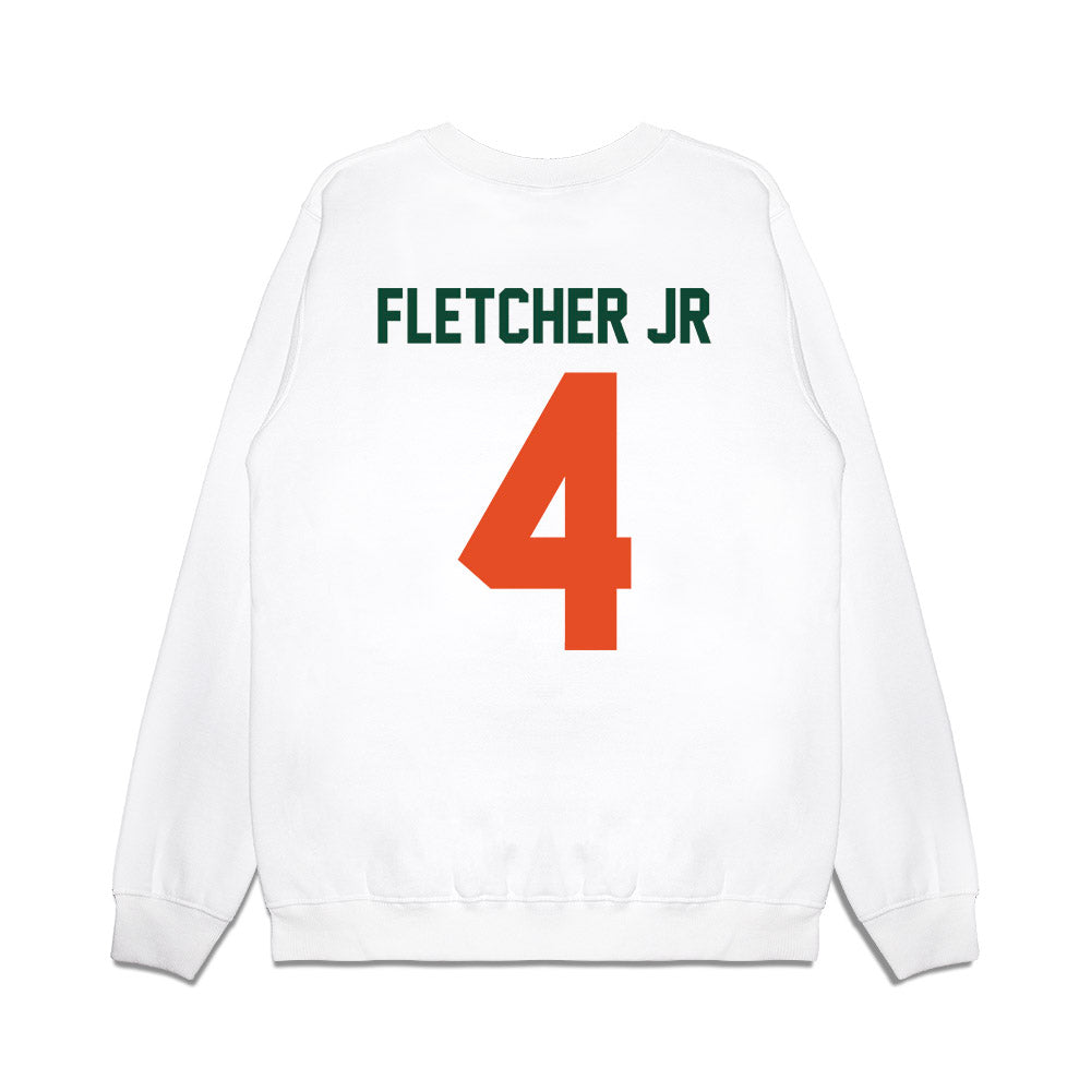Miami - NCAA Football : Mark Fletcher Jr - Vintage Helmet Premium Crewneck Sweatshirt-1