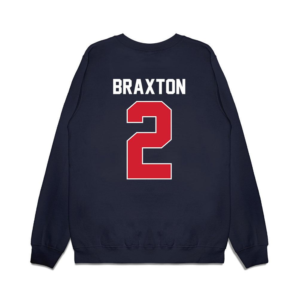 Ole Miss - NCAA Football : Jaylon Braxton - Vintage Helmet Premium Crewneck Sweatshirt-1