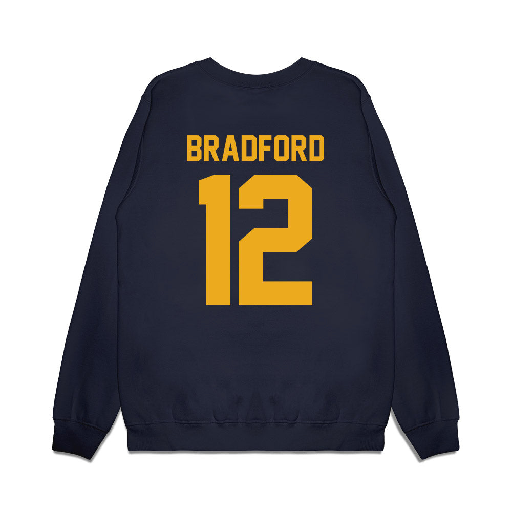 West Virginia - NCAA Football : Jacob Bradford - Vintage Helmet Premium Crewneck Sweatshirt-1