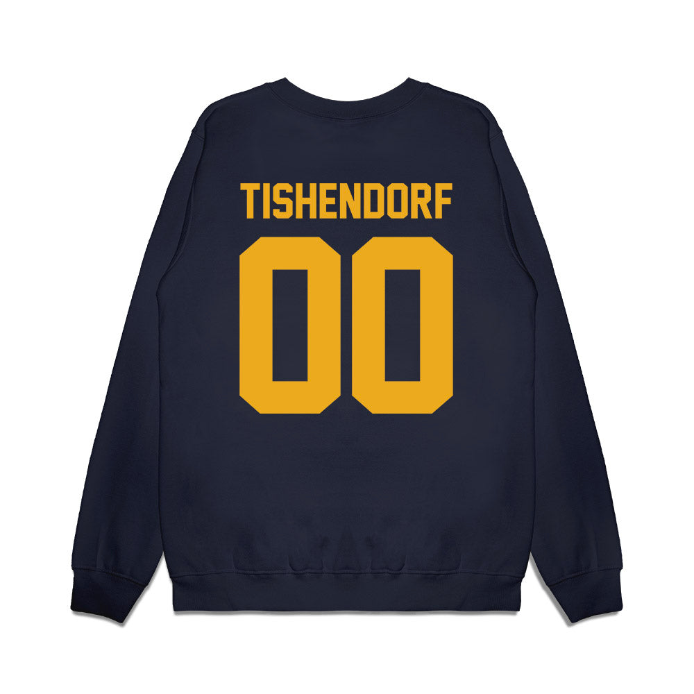 West Virginia - NCAA Football : Noah Tishendorf - Vintage Helmet Premium Crewneck Sweatshirt-1