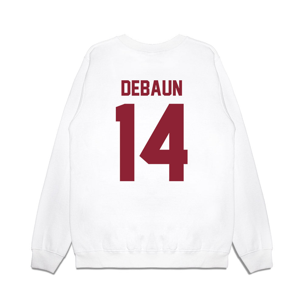 Iowa State - NCAA Football : Drake DeBaun - Vintage Helmet Premium Crewneck Sweatshirt-1