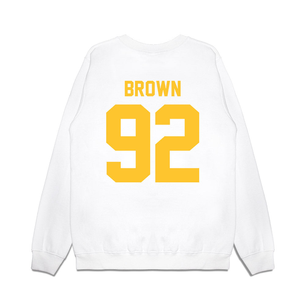 LSU - NCAA Football : Brandon Brown - Vintage Helmet Premium Crewneck Sweatshirt-1