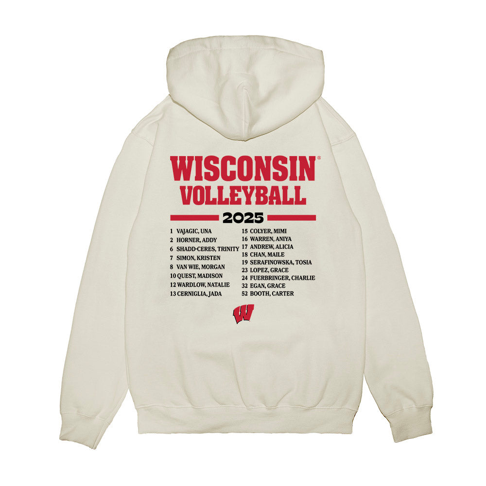 Wisconsin - NCAA Women's Volleyball : - Premium Hooded Sweatshirt-1