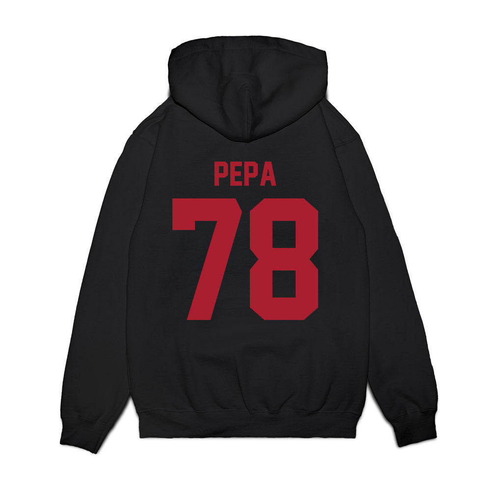 Utah - NCAA Football : Taniela Pepa - Vintage Helmet Premium Hooded Sweatshirt-1