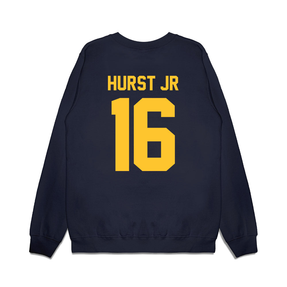 UC Berkeley - NCAA Football : Michael Hurst Jr - Vintage Helmet Premium Crewneck Sweatshirt-1