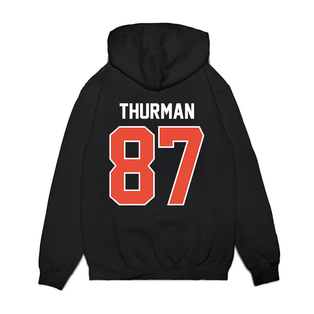 Illinois - NCAA Football : BJ Thurman - Vintage Helmet Premium Hooded Sweatshirt-1