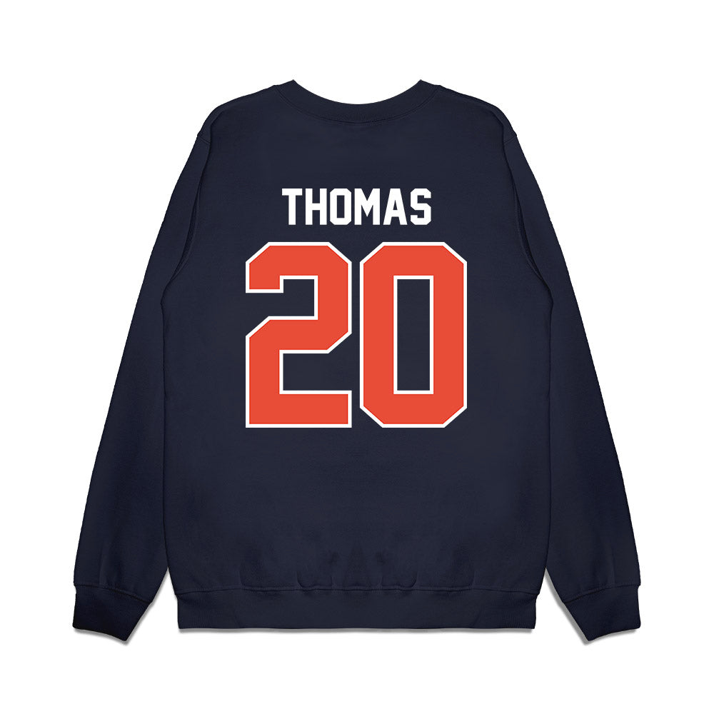 Illinois - NCAA Football : Almirian Thomas - Vintage Helmet Premium Crewneck Sweatshirt-1