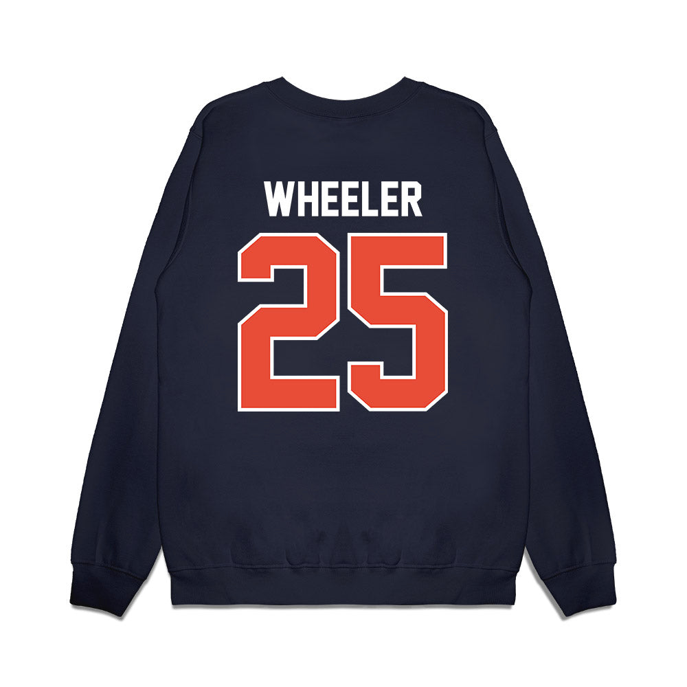 Illinois - NCAA Football : Nelsyn Wheeler - Vintage Helmet Premium Crewneck Sweatshirt-1