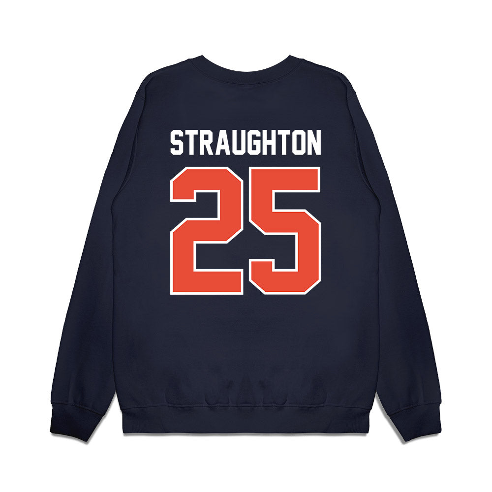Illinois - NCAA Football : Des Straughton - Vintage Helmet Premium Crewneck Sweatshirt-1