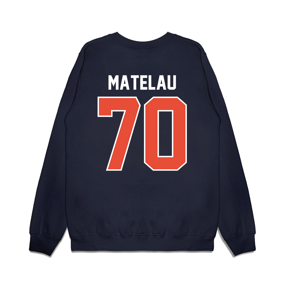 Illinois - NCAA Football : Maika Matelau - Vintage Helmet Premium Crewneck Sweatshirt-1