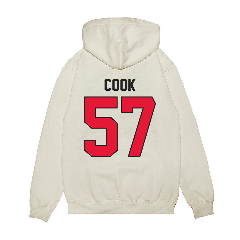 Rutgers - NCAA Football : Isaiah Cook - Vintage Helmet Premium Hooded Sweatshirt-1