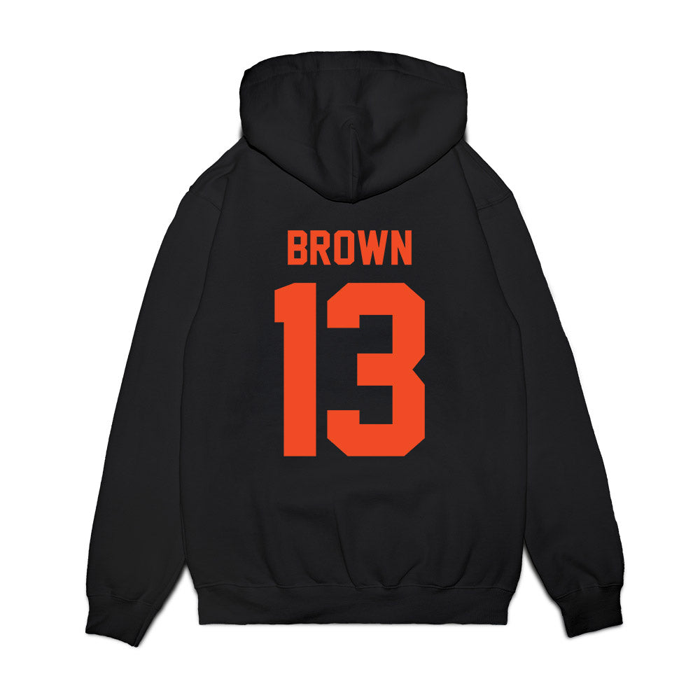 Virginia - NCAA Football : Myles Brown - Vintage Helmet Premium Hooded Sweatshirt-1