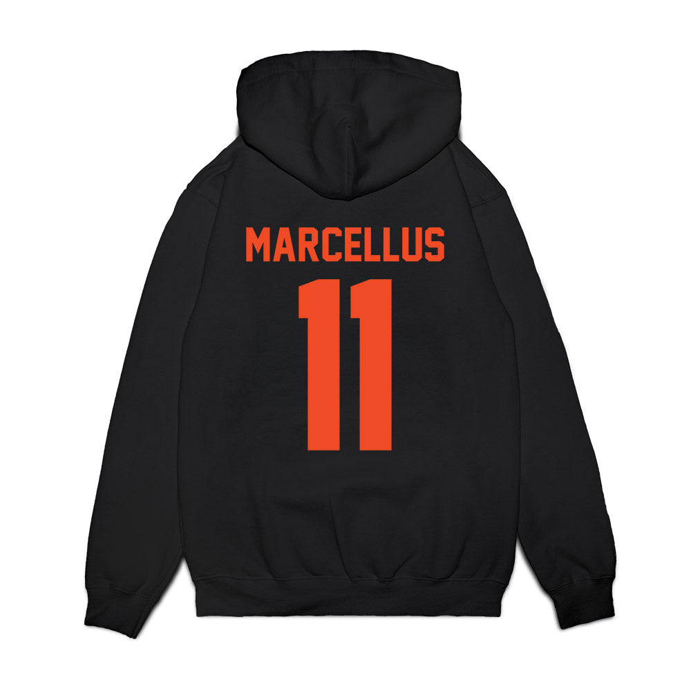 Virginia - NCAA Football : Maddox Marcellus - Vintage Helmet Premium Hooded Sweatshirt-1
