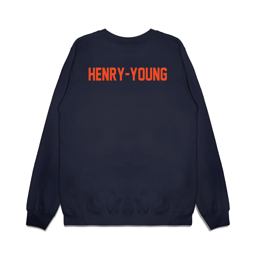 Virginia - NCAA Football : Darrion Henry-Young - Vintage Helmet Premium Crewneck Sweatshirt-1