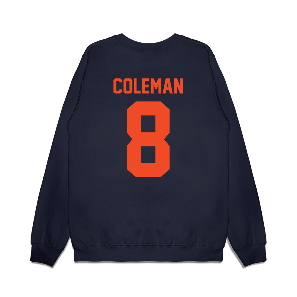 Virginia - NCAA Football : TyLyric Coleman - Vintage Helmet Premium Crewneck Sweatshirt-1