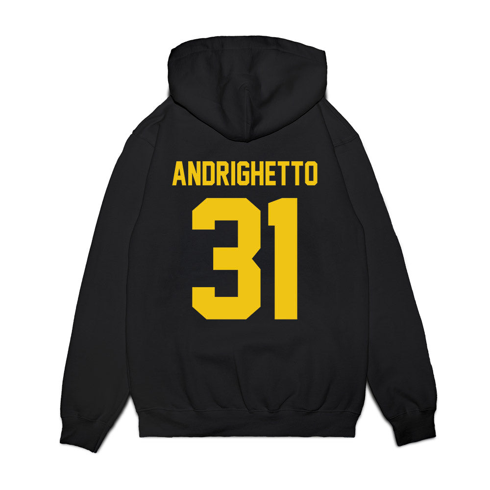 Michigan - NCAA Football : Nico Andrighetto - Vintage Helmet Premium Hooded Sweatshirt-1