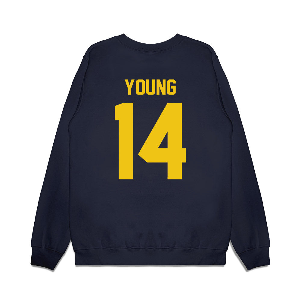 Michigan - NCAA Football : Jordan Young - Vintage Helmet Premium Crewneck Sweatshirt-1