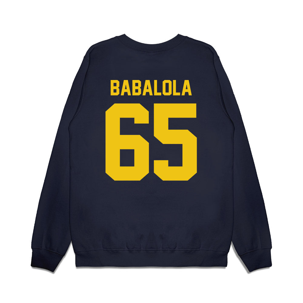 Michigan - NCAA Football : Andrew Babalola - Vintage Helmet Premium Crewneck Sweatshirt-1