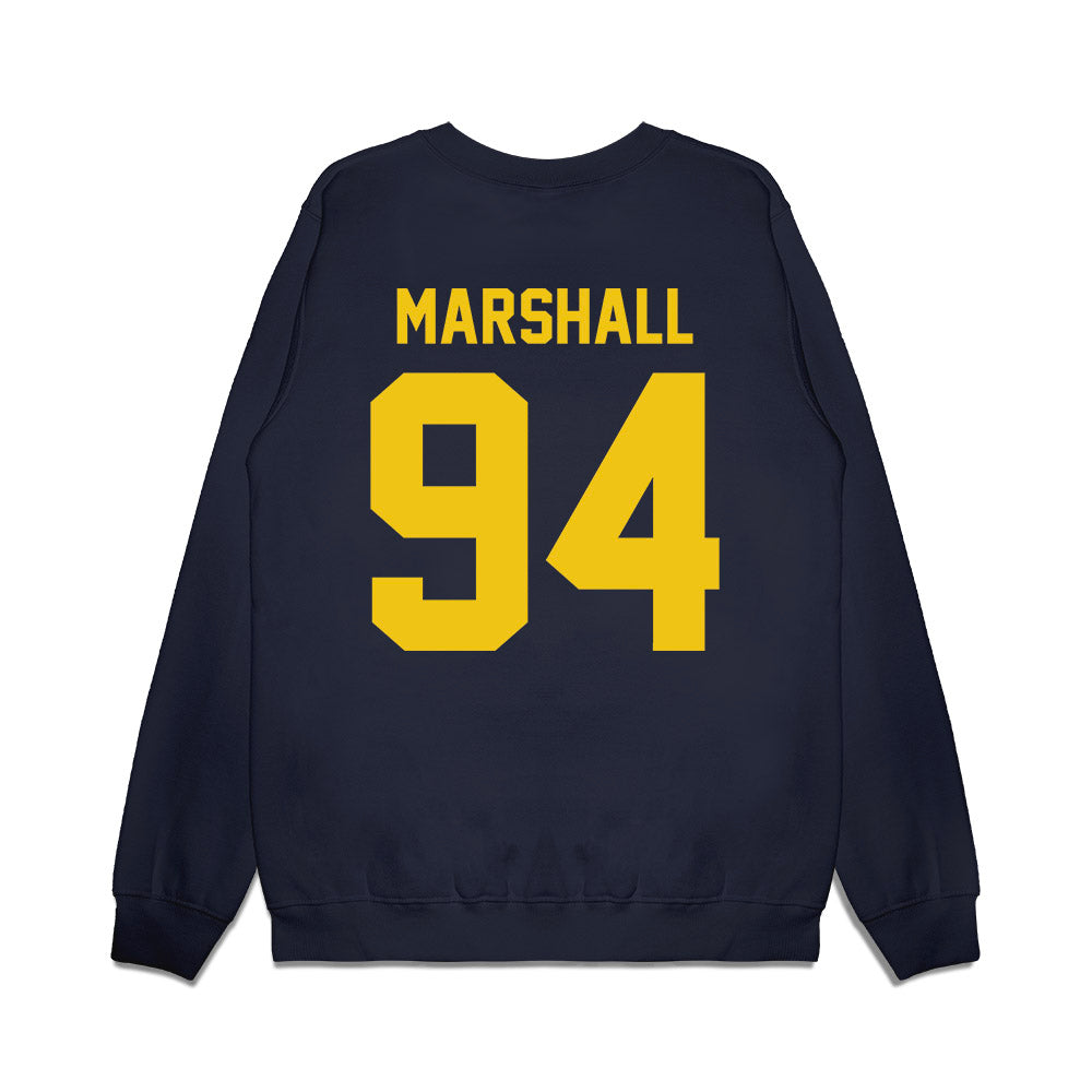 Michigan - NCAA Football : Nate Marshall - Vintage Helmet Premium Crewneck Sweatshirt-1