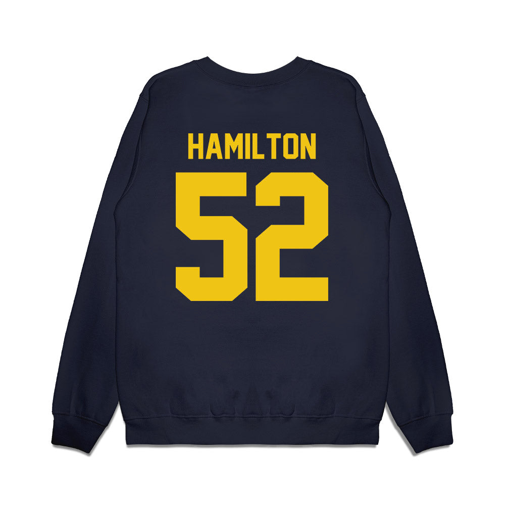 Michigan - NCAA Football : Ace Hamilton - Vintage Helmet Premium Crewneck Sweatshirt-1
