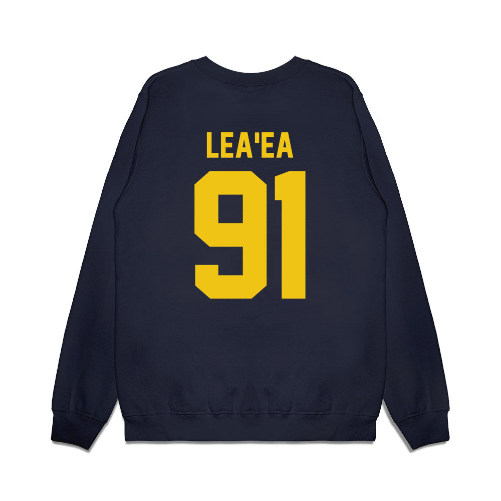Michigan - NCAA Football : Jonah Lea'ea - Vintage Helmet Premium Crewneck Sweatshirt-1