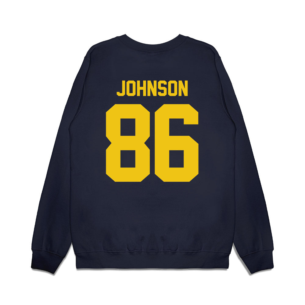 Michigan - NCAA Football : Travis Johnson - Vintage Helmet Premium Crewneck Sweatshirt-1