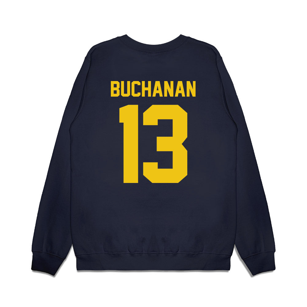 Michigan - NCAA Football : JJ Buchanan - Vintage Helmet Premium Crewneck Sweatshirt-1
