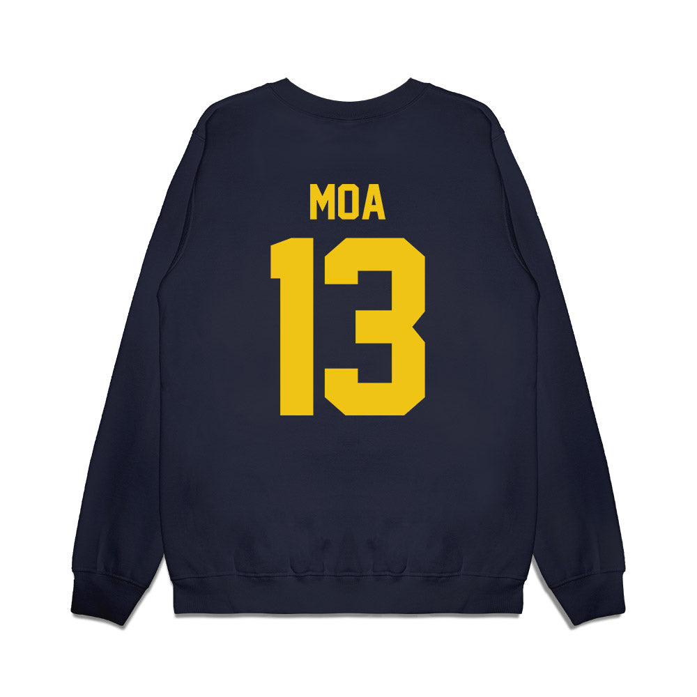 Michigan - NCAA Football : Aisea Moa - Vintage Helmet Premium Crewneck Sweatshirt-1