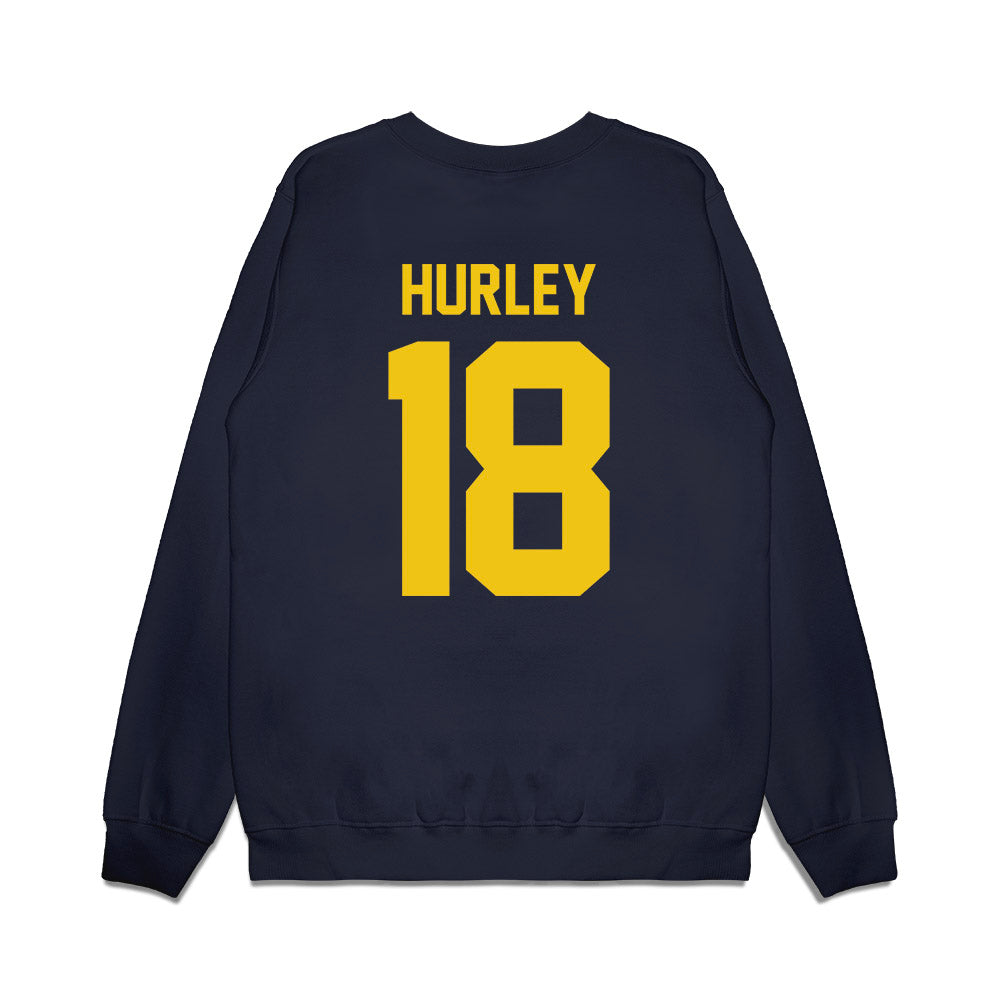 Michigan - NCAA Football : Colin Hurley - Vintage Helmet Premium Crewneck Sweatshirt-1