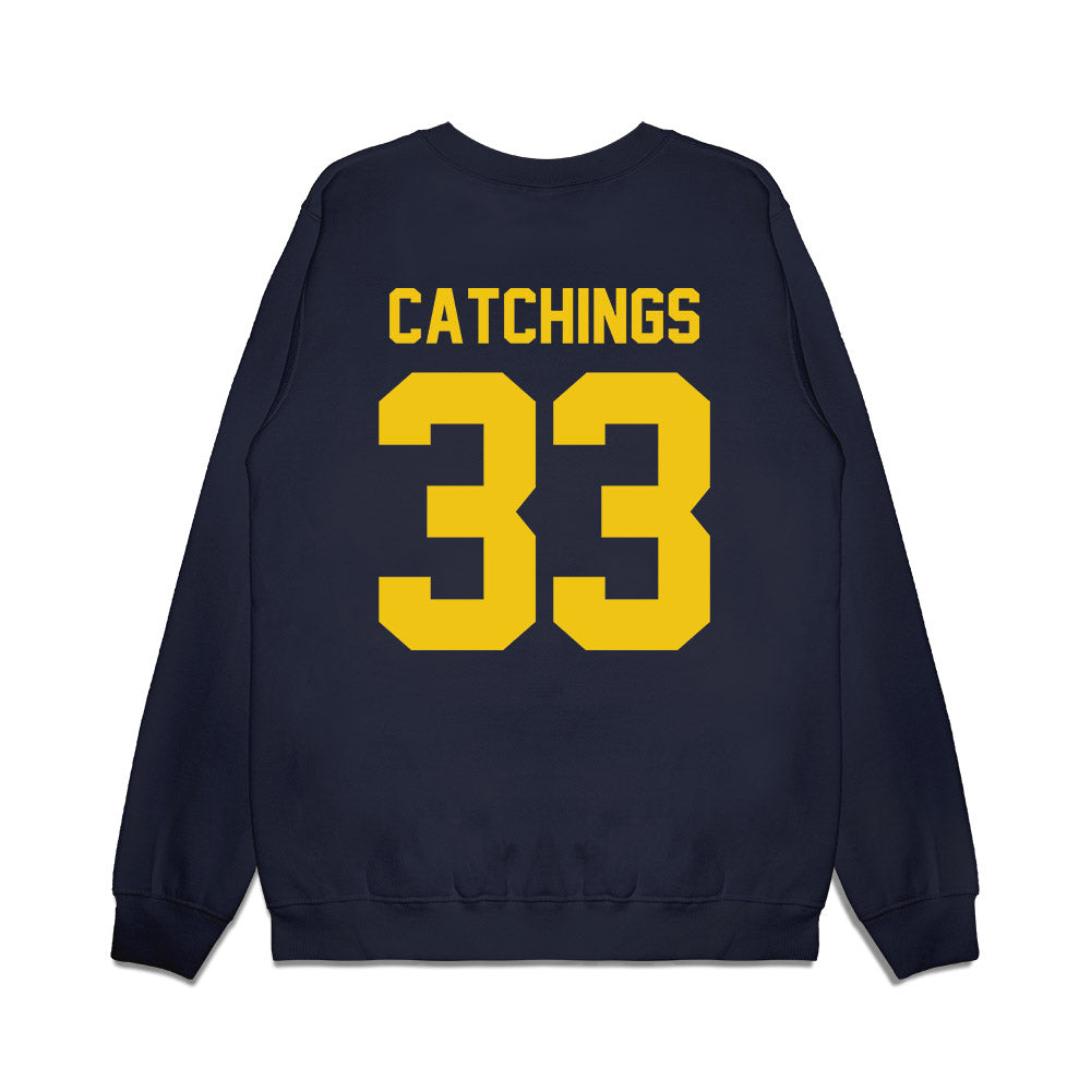 Michigan - NCAA Football : Kaden Catchings - Vintage Helmet Premium Crewneck Sweatshirt-1