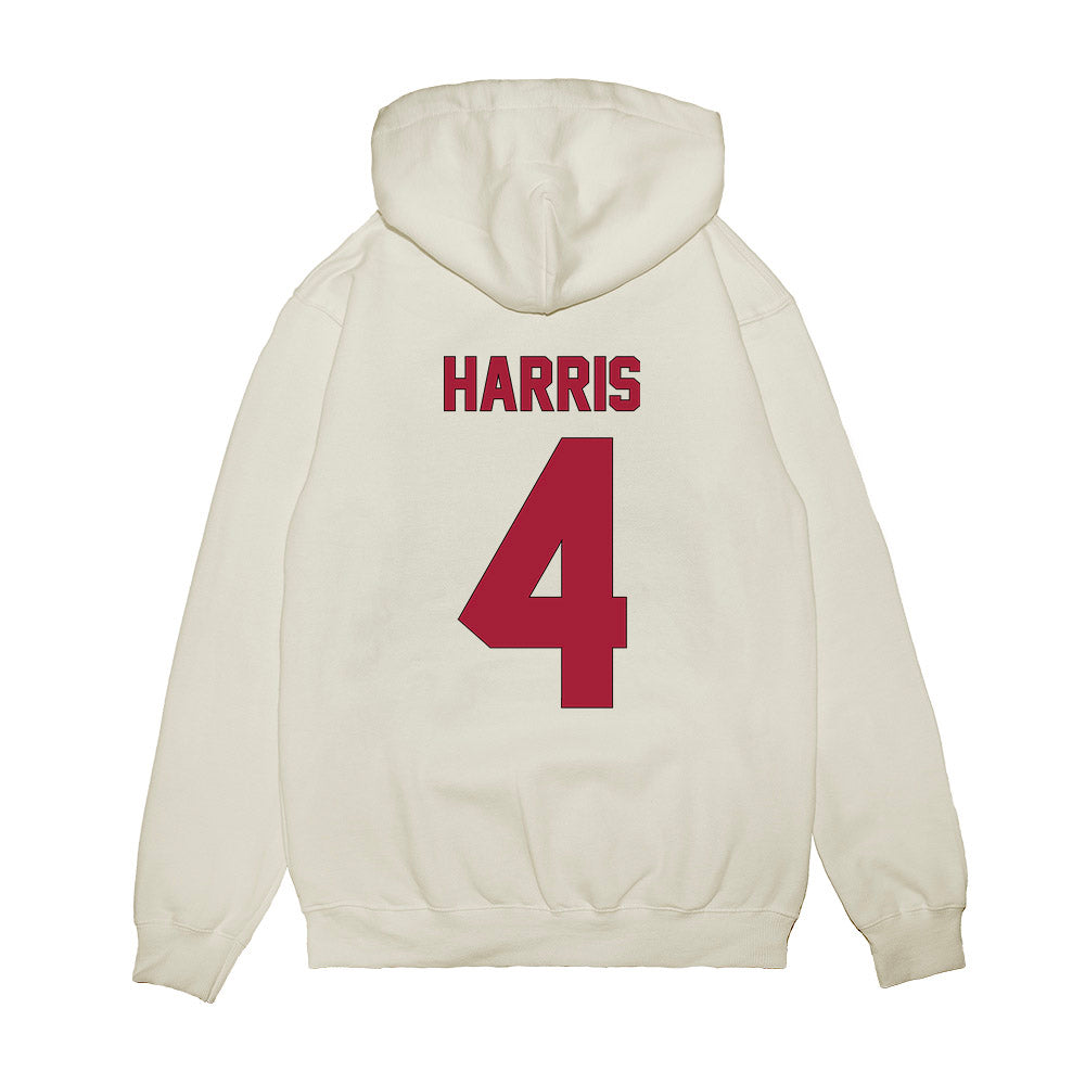 Indiana - NCAA Football : AJ Harris - Vintage Helmet Premium Hooded Sweatshirt-1