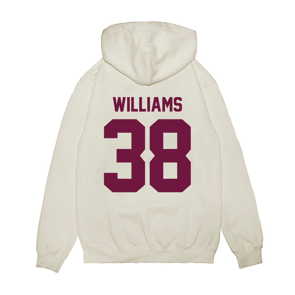 Texas A&M - NCAA Football : Whitaker Williams - Vintage Helmet Premium Hooded Sweatshirt-1