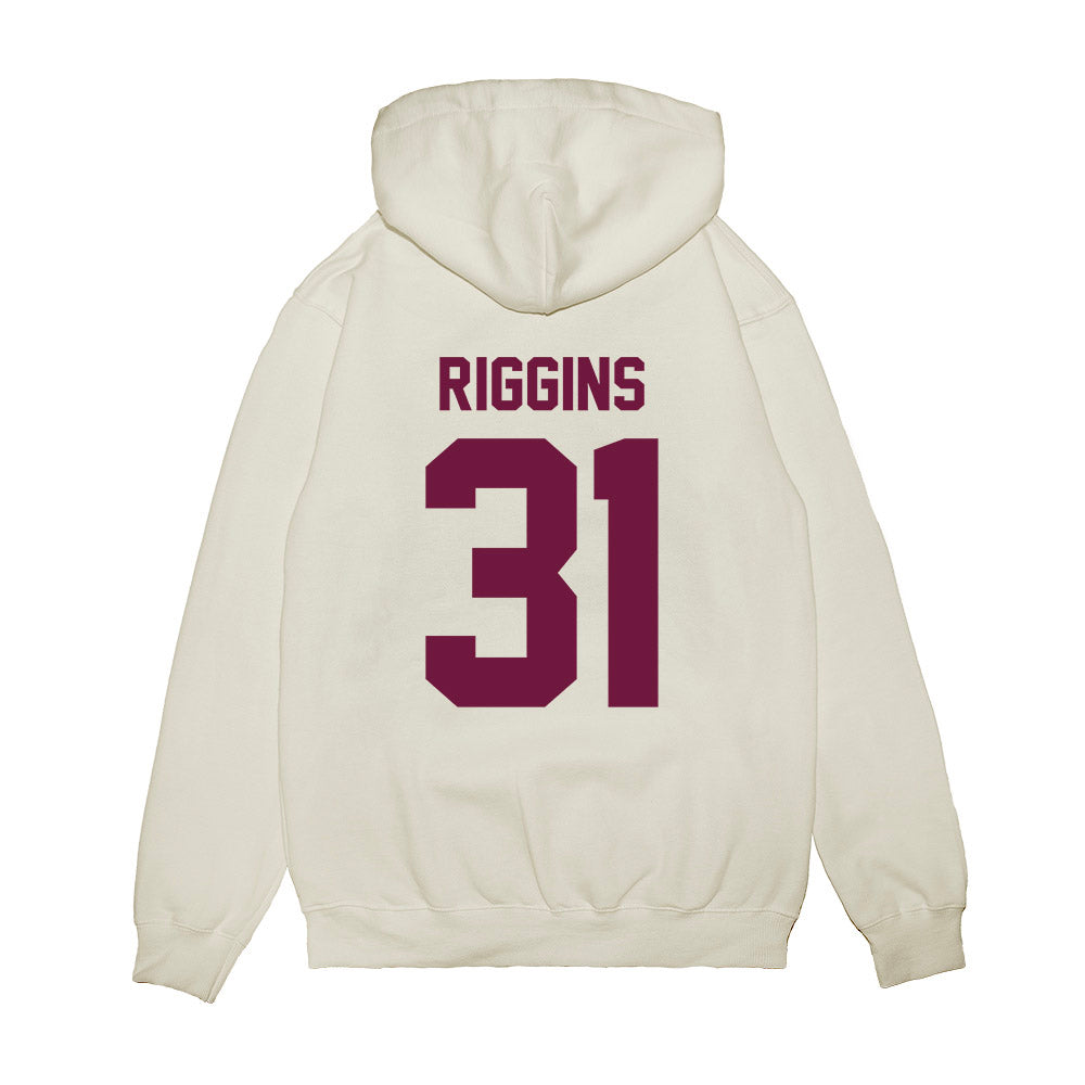 Texas A&M - NCAA Football : Kelvion Riggins - Vintage Helmet Premium Hooded Sweatshirt-1