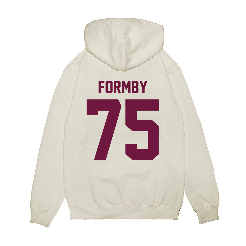 Texas A&M - NCAA Football : Wilkin Formby - Vintage Helmet Premium Hooded Sweatshirt-1