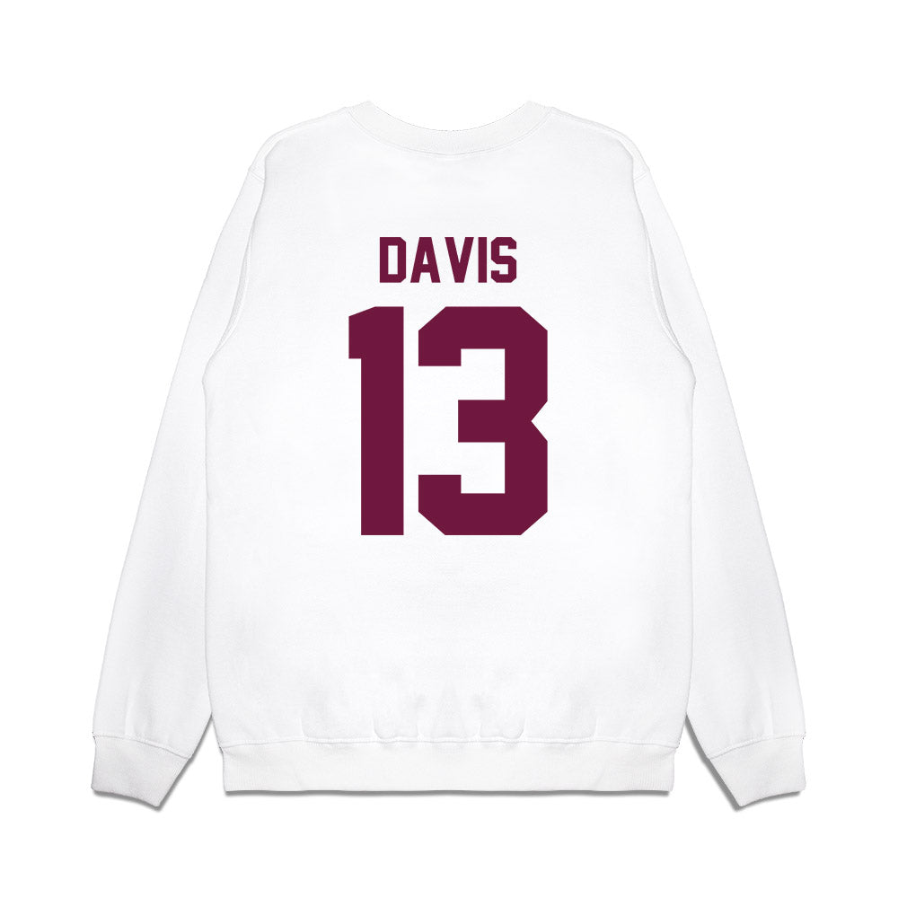 Texas A&M - NCAA Football : Myles Davis - Vintage Helmet Premium Crewneck Sweatshirt-1