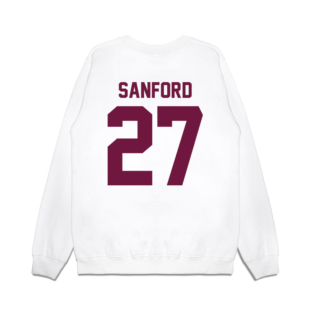 Texas A&M - NCAA Football : Daymion Sanford - Vintage Helmet Premium Crewneck Sweatshirt-1