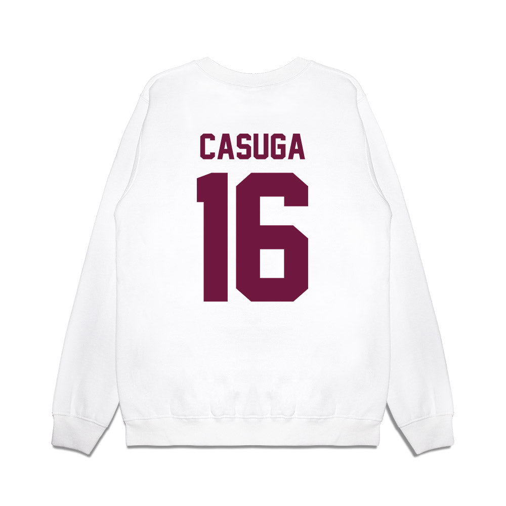 Texas A&M - NCAA Football : Helaman Casuga - Vintage Helmet Premium Crewneck Sweatshirt-1
