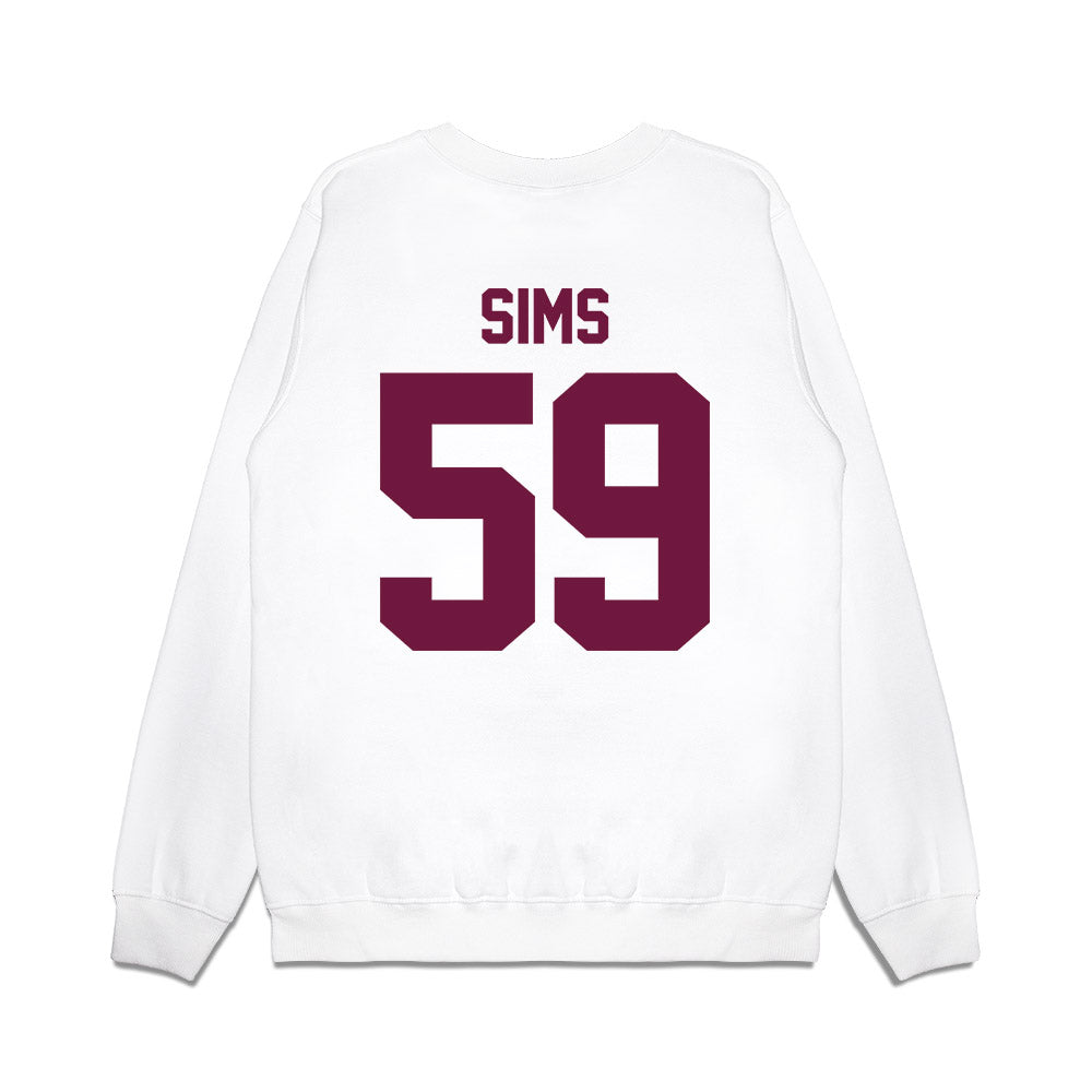 Texas A&M - NCAA Football : Chace Sims - Vintage Helmet Premium Crewneck Sweatshirt-1