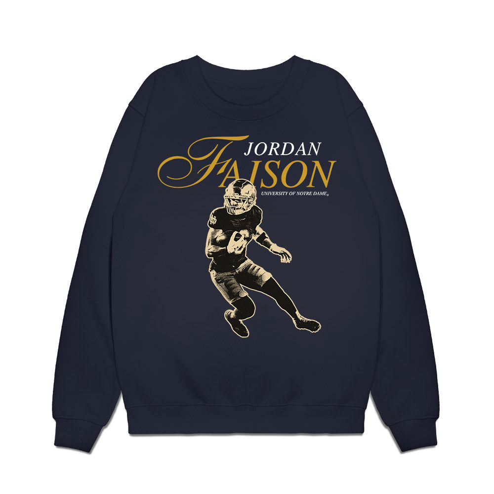Notre Dame - NCAA Men's Lacrosse : Jordan Faison - Legacy Premium Crewneck Sweatshirt-0