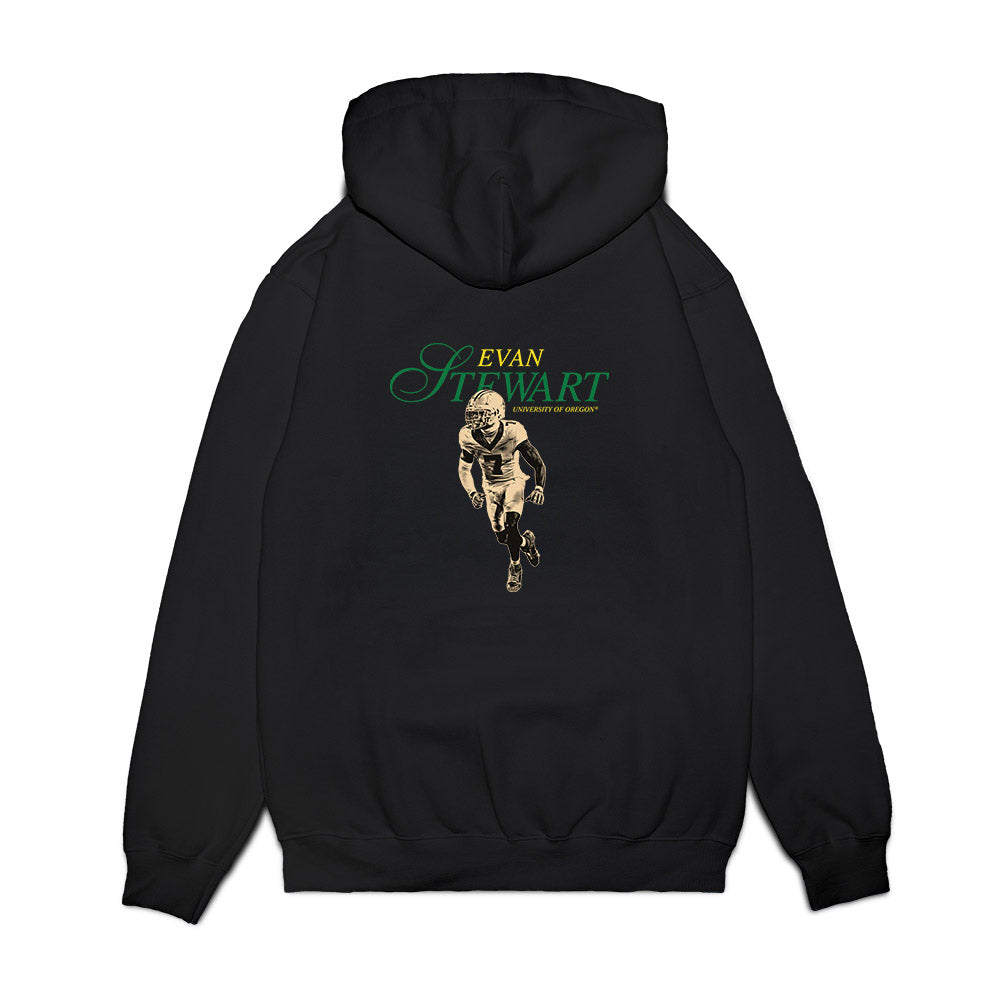 Oregon - NCAA Football : Evan Stewart - Legacy Premium Hooded Sweatshirt-1