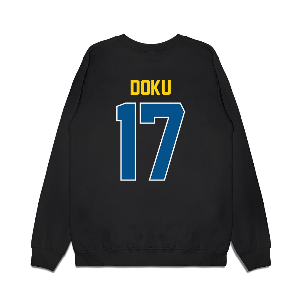Delaware - NCAA Football : Emmanuel Doku - Vintage Helmet Premium Crewneck Sweatshirt-1