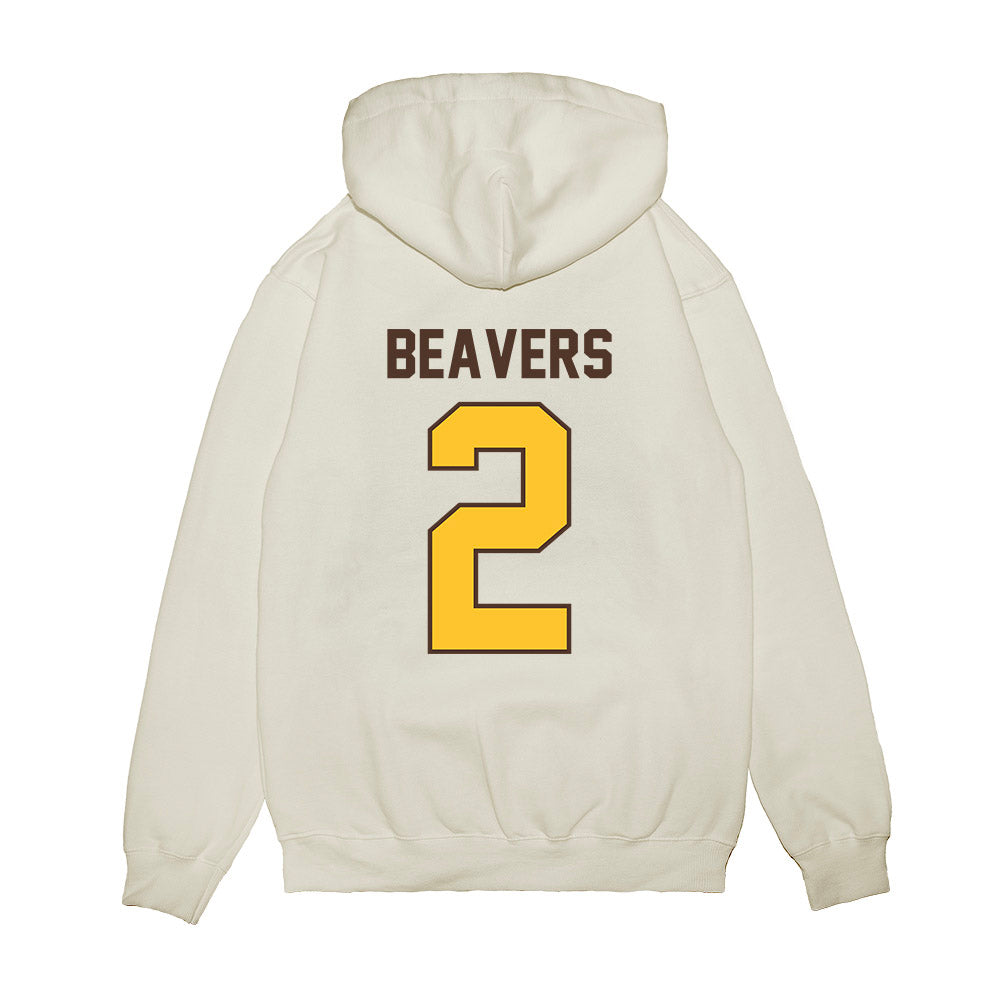 Wyoming - NCAA Football : Anthony Beavers - Vintage Helmet Premium Hooded Sweatshirt-1