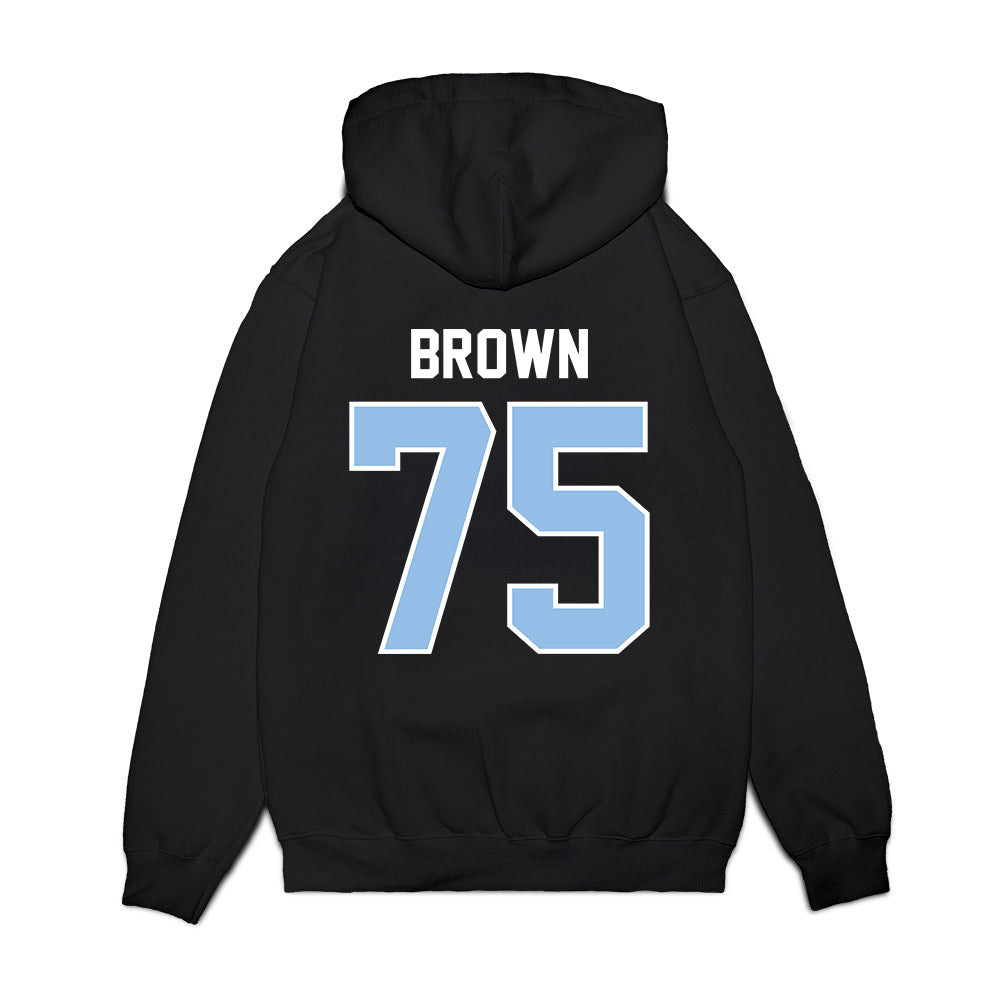 Old Dominion - NCAA Football : Demorrsion Brown - Vintage Helmet Premium Hooded Sweatshirt-1