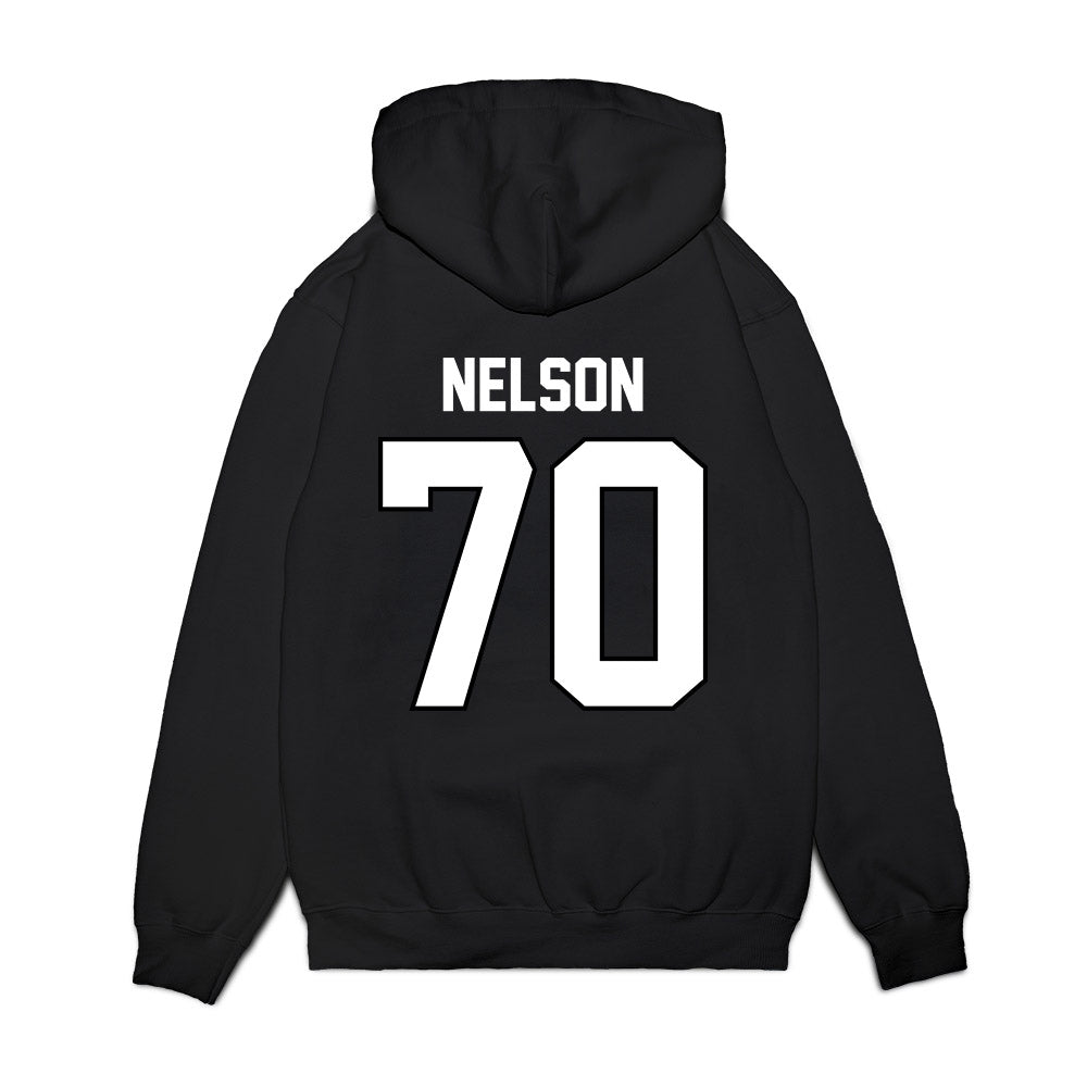 Wisconsin - NCAA Football : Barrett Nelson - Vintage Helmet Premium Hooded Sweatshirt-1
