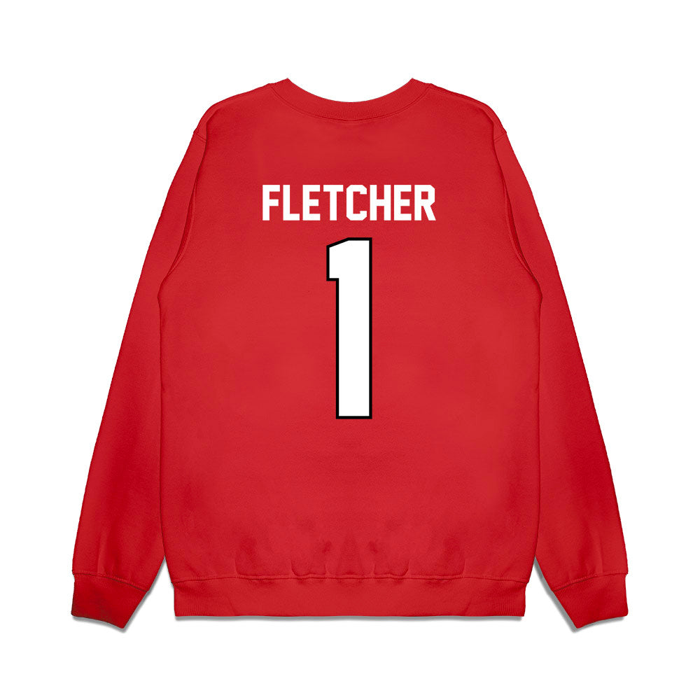 Wisconsin - NCAA Football : Eric Fletcher - Vintage Helmet Premium Crewneck Sweatshirt-1