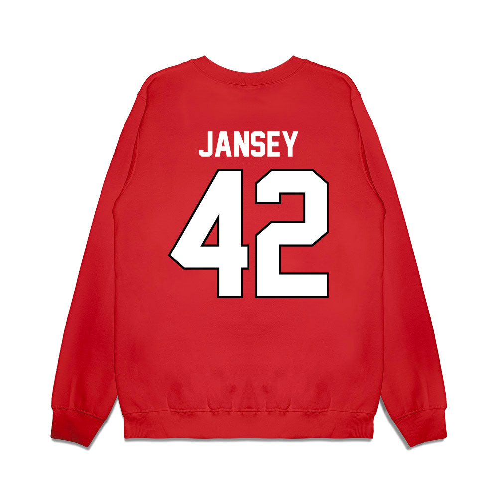 Wisconsin - NCAA Football : Tyler Jansey - Vintage Helmet Premium Crewneck Sweatshirt-1