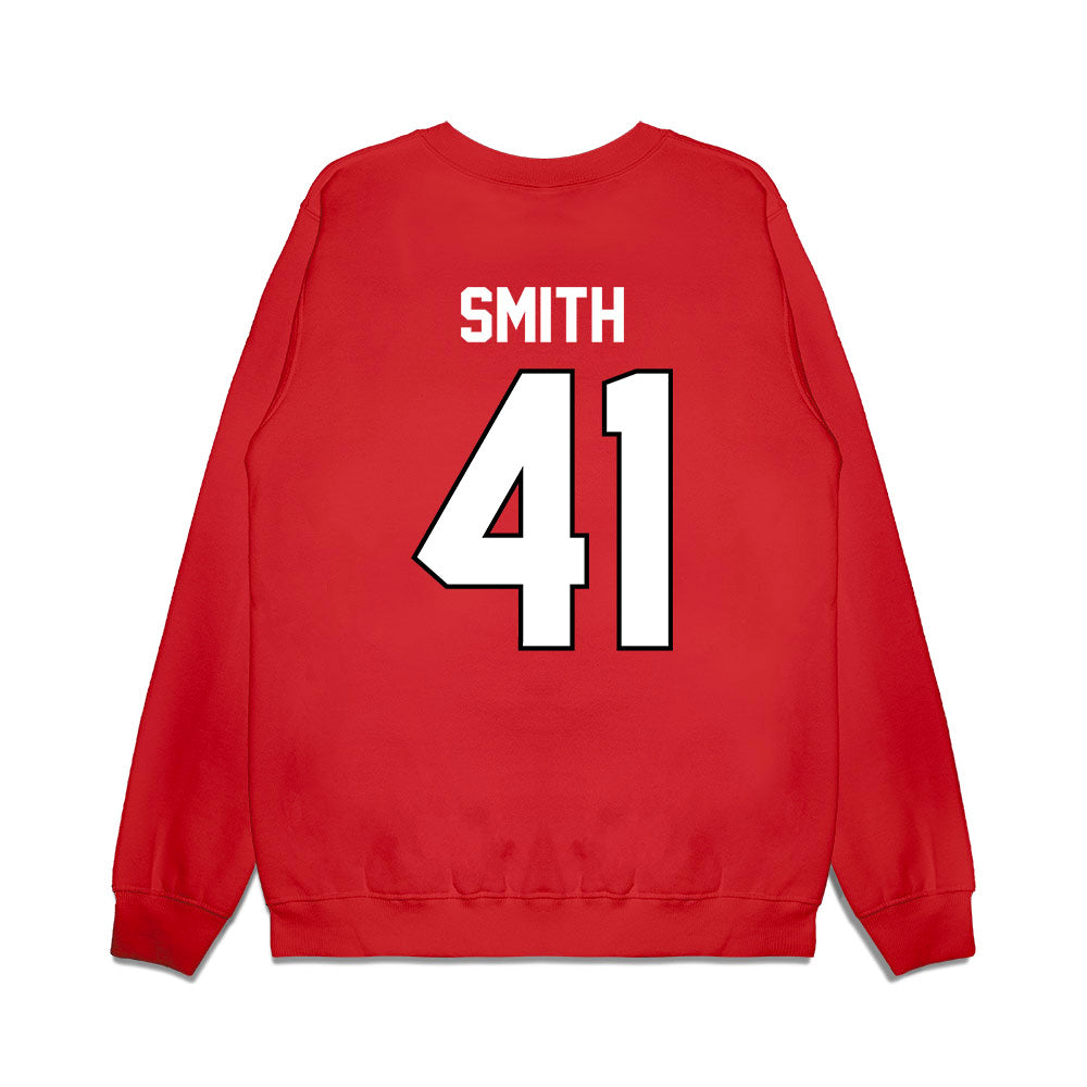 Wisconsin - NCAA Football : McCoy Smith - Vintage Helmet Premium Crewneck Sweatshirt-1